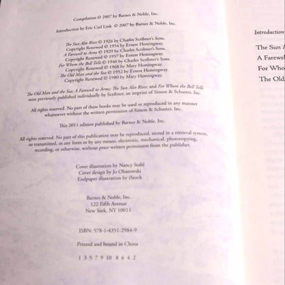 Ernest Hemingway Four Novels Hardcover Book - Picture 4 of 4